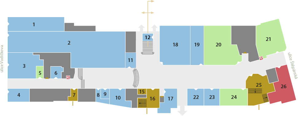 Plán přízemí Paláce Lucerna